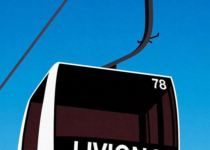 Carosello Cable Car Livigno Ski Resort Poster, Ski Resort Poster, Ski Print ... photo