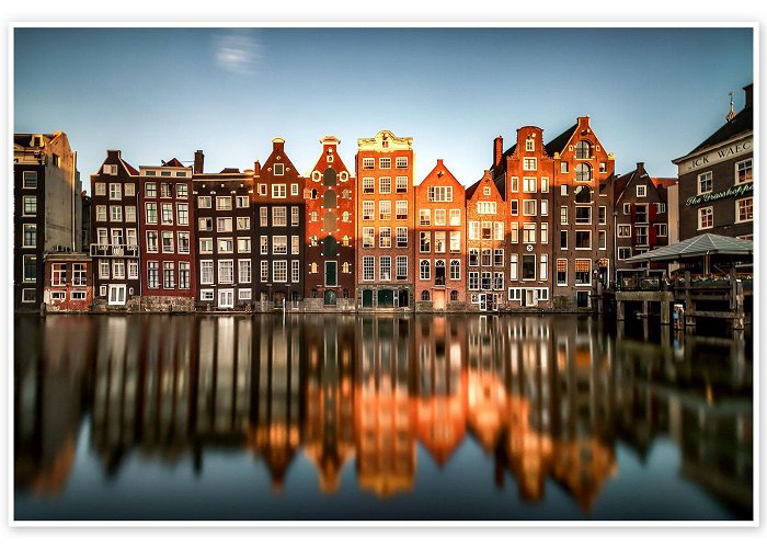 Damrak Damrak Amsterdam houses, Netherlands print by Sören Bartosch ... photo