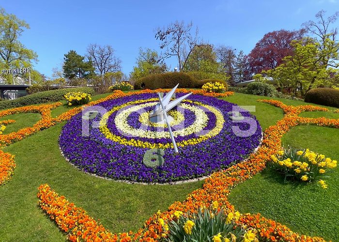 Flower Clock The famous Flower Clock in Geneva Switze... | Stock Video | Pond5 photo