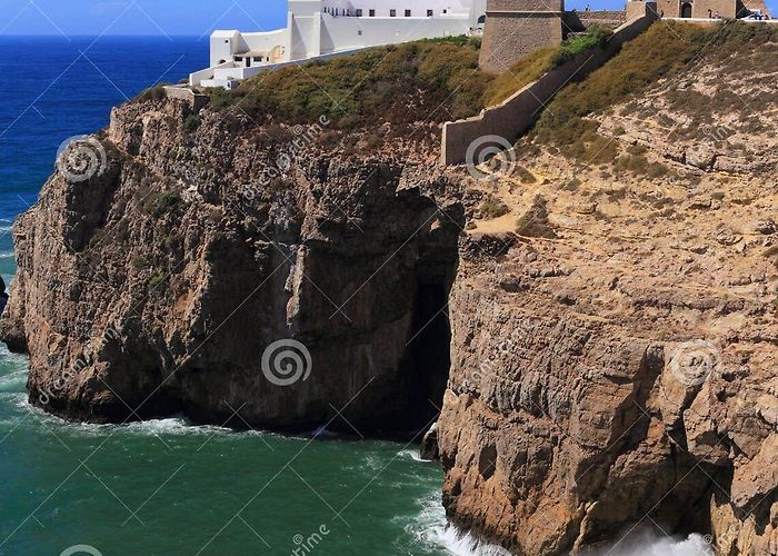 Cape Saint Vincent Cape Saint Vincent Lighthouse in Sagres, Algarve, Portugal. Stock ... photo