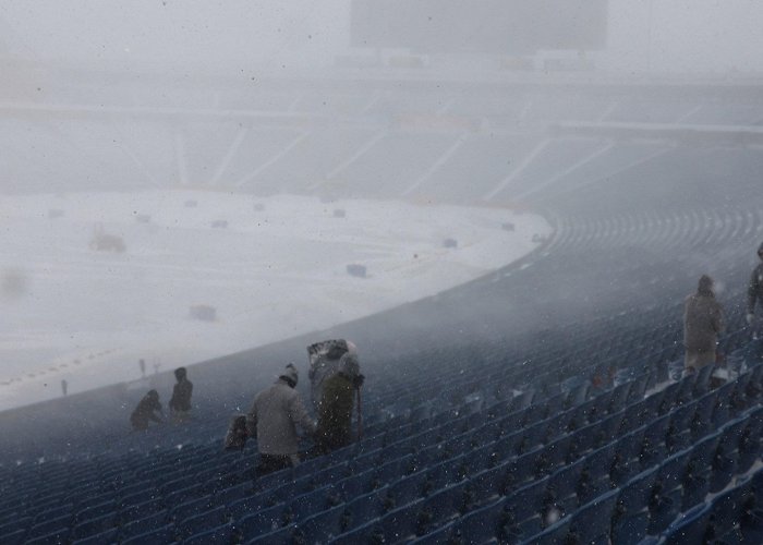 Highmark Stadium With snow still falling, Bills call on fans to help dig out ... photo