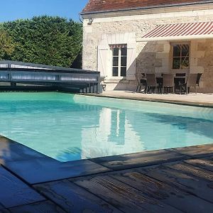 Willa Longere Avec Piscine Couverte Chauffee Privative De Avril A Septembre Luzillé Exterior photo